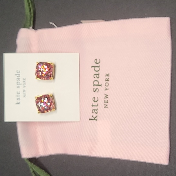 kate spade Jewelry - kate spade Pink Sparkle Square Stud Earrings